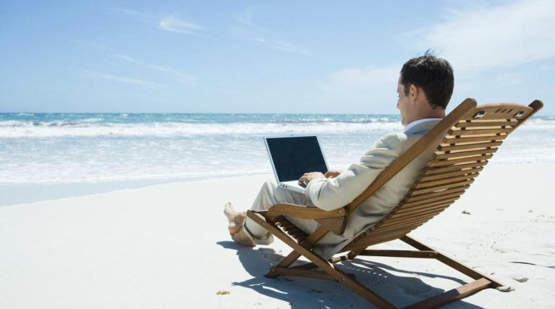 trading online, vivere con il trading, trading in spiaggia